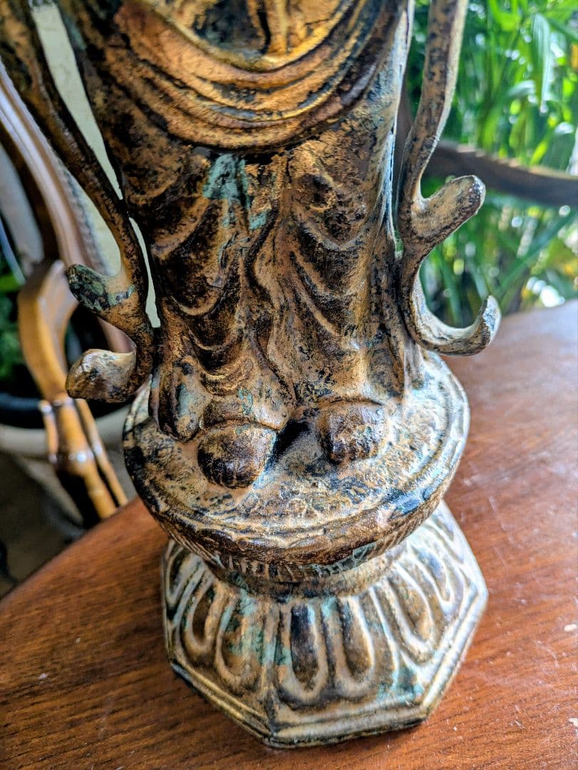 新年の縁起物　聖観音菩薩像 金属製 約58cm　仏像