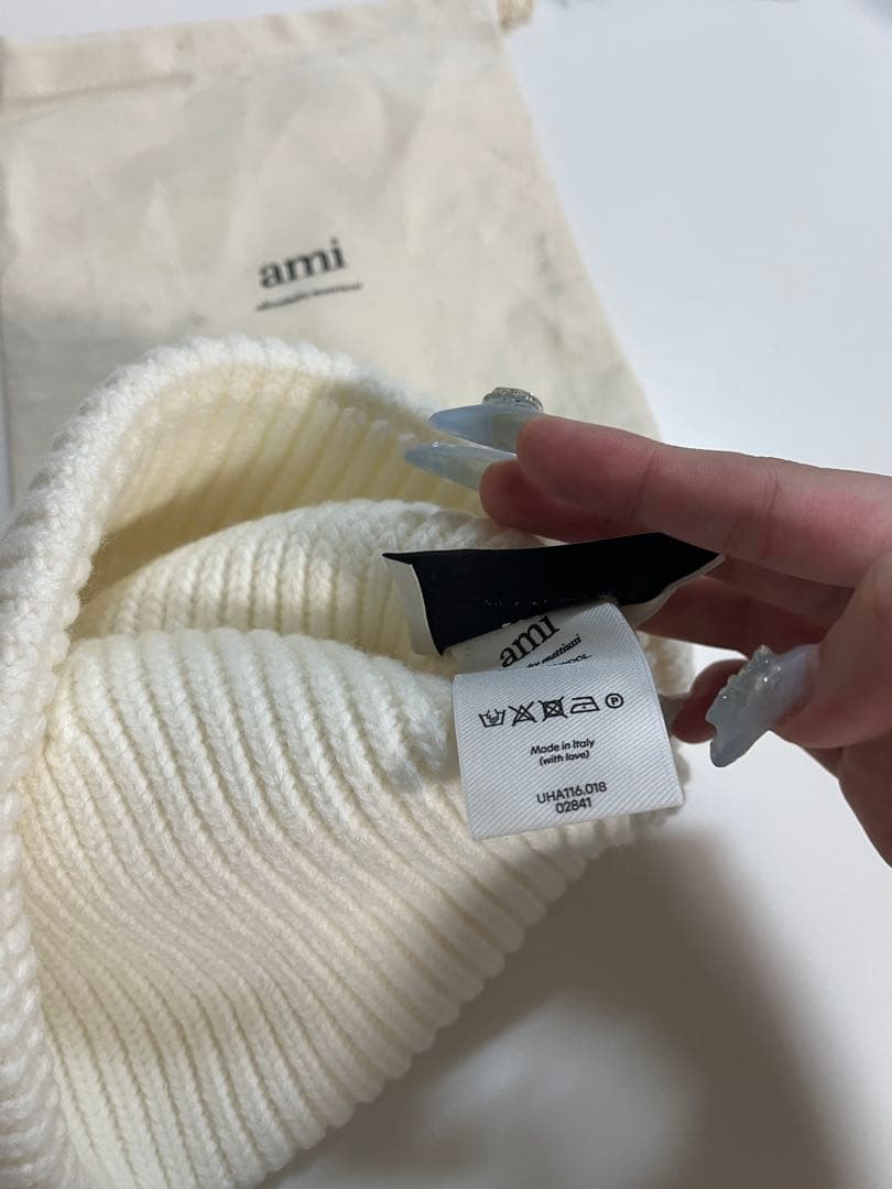 アミパリスニット帽　amiparis ロゴビーニー