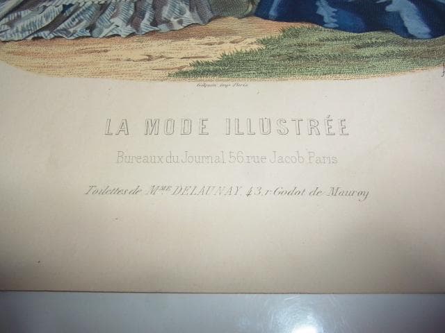 1876年銅版画◆フランス ファッション誌『ラ・モード・イリュストレ』No.25