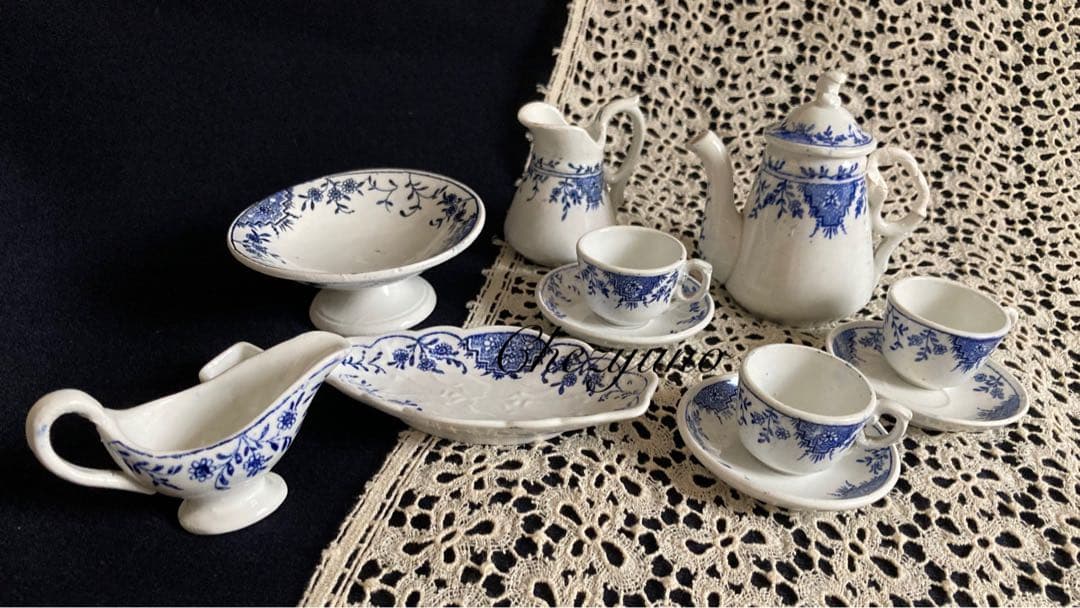 フランスアンティーク 陶器 おままごとセット