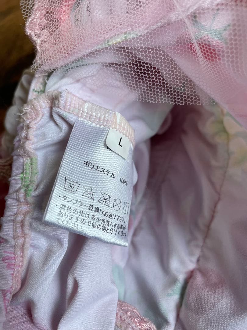 犬服　Can Nana いちご柄ワンピ＆バレッタ　サイズL