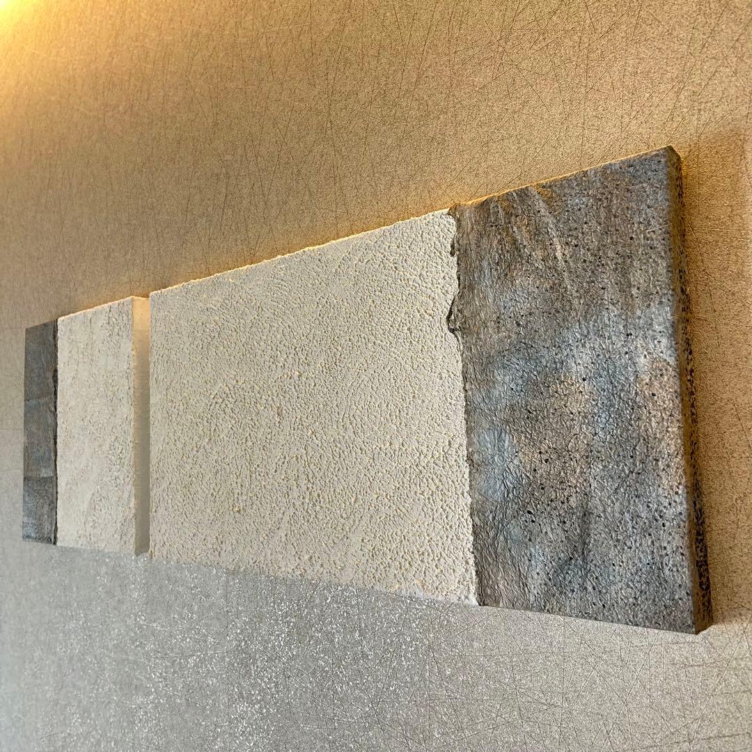 【和紙×漆喰】ファブリックパネル 2枚組 和モダン　アート インテリアボード