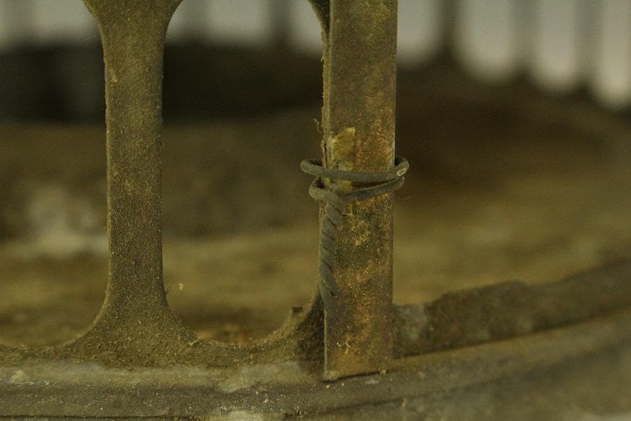 吊り灯籠 高32cm 時代 庭道具 鉄製(LC622)