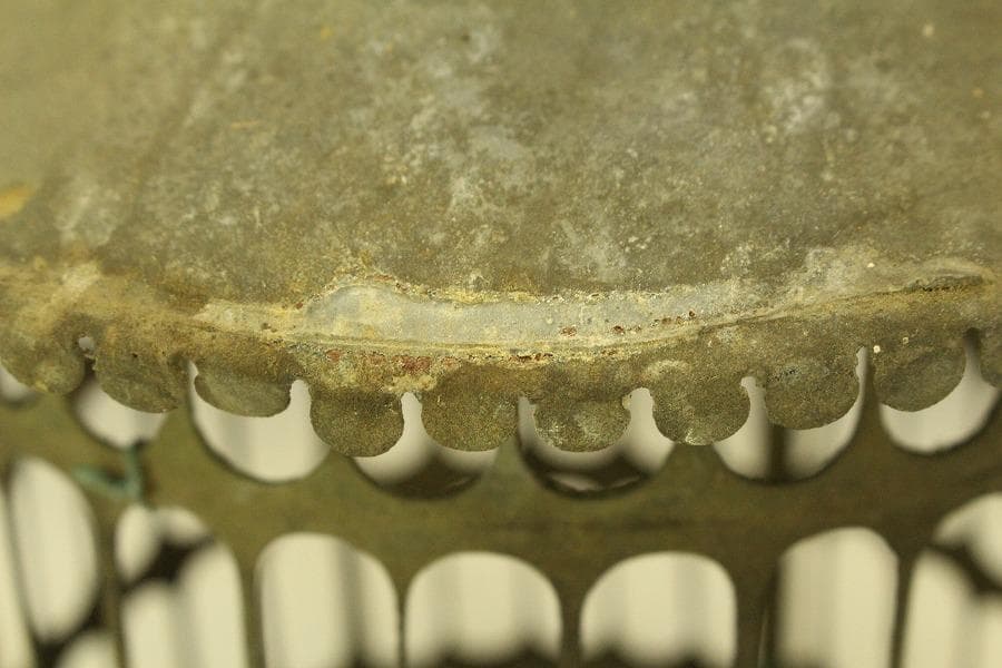 吊り灯籠 高32cm 時代 庭道具 鉄製(LC622)