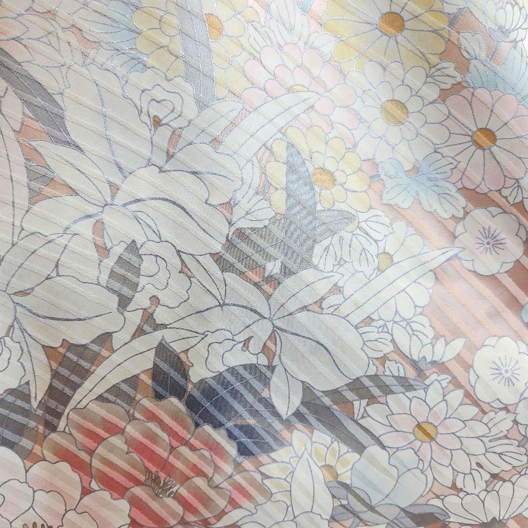 振袖フルセット(9点)・成人式・古典柄・銀駒刺繍・大輪牡丹・くすみカラー・花模様