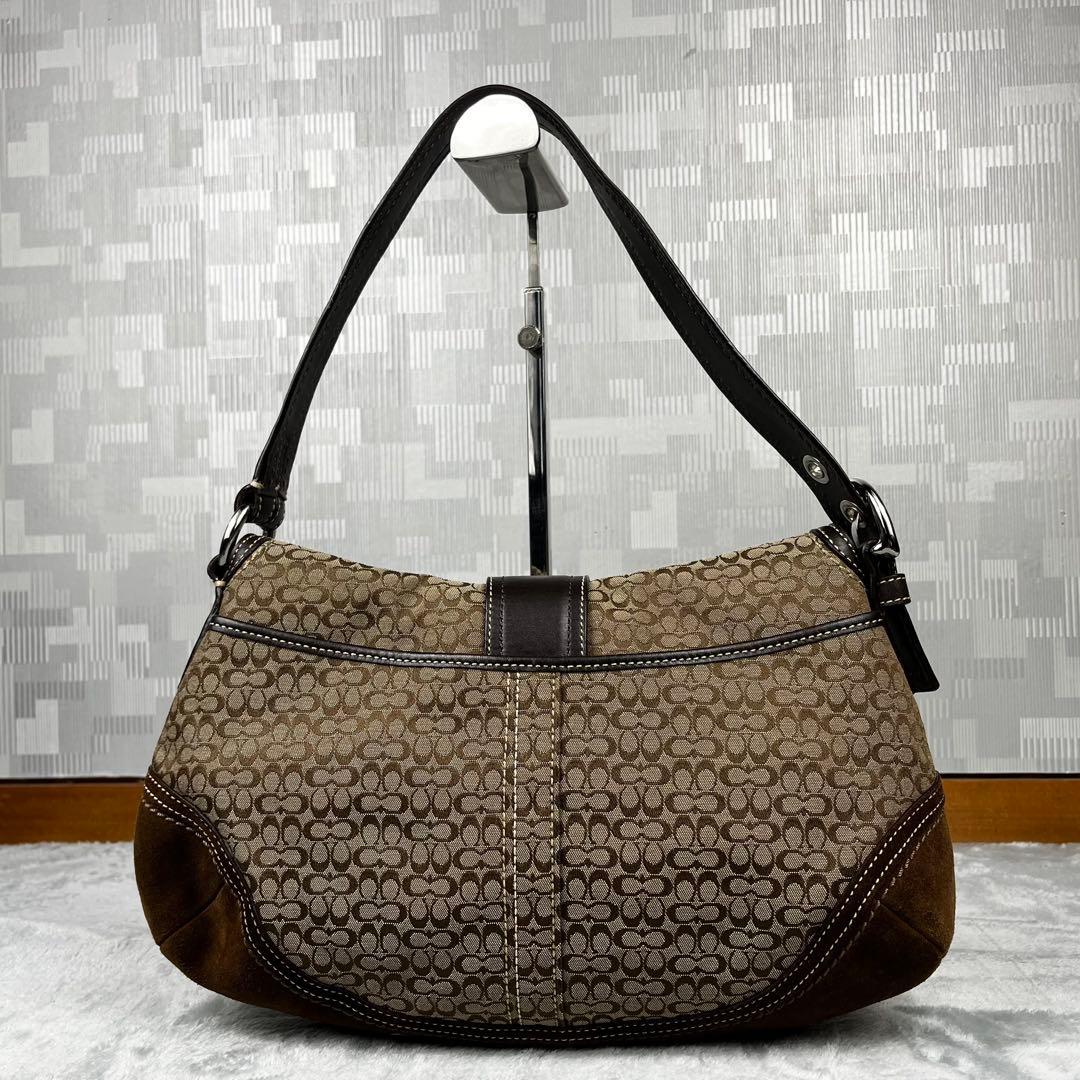 バッグ Coach Soho Bag Signature suede Brown