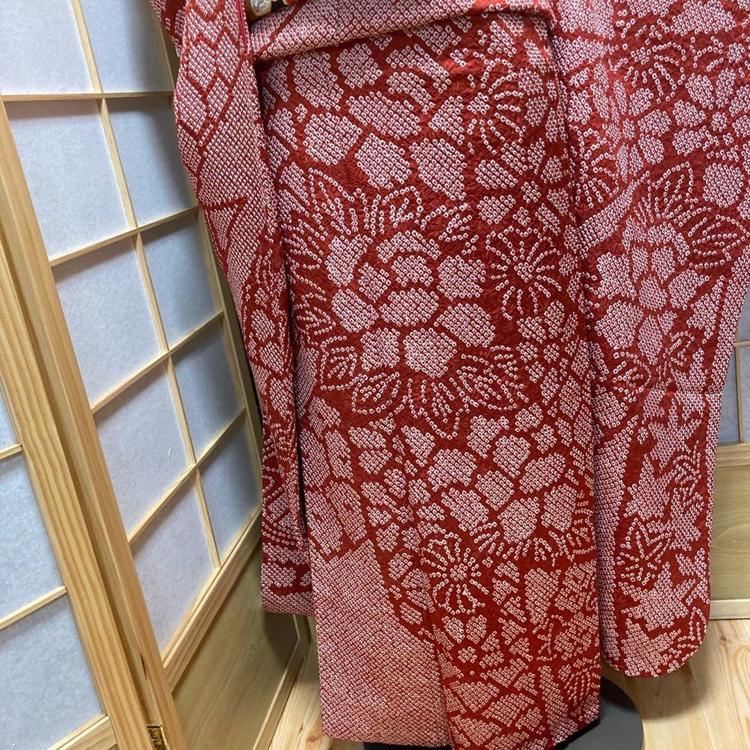 ［3135］振袖 4点セット 美品 総絞り 短冊 成人式 卒業式 着物 正絹 袷
