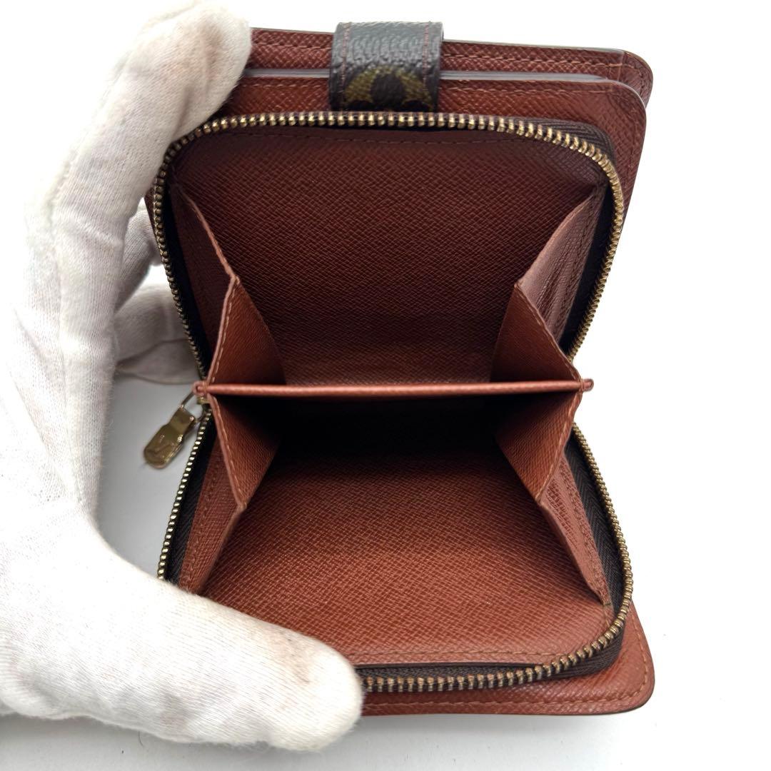 美品✨️ルイヴィトン　モノグラム　コンパクトジップ　折り財布　wallet　ミニ