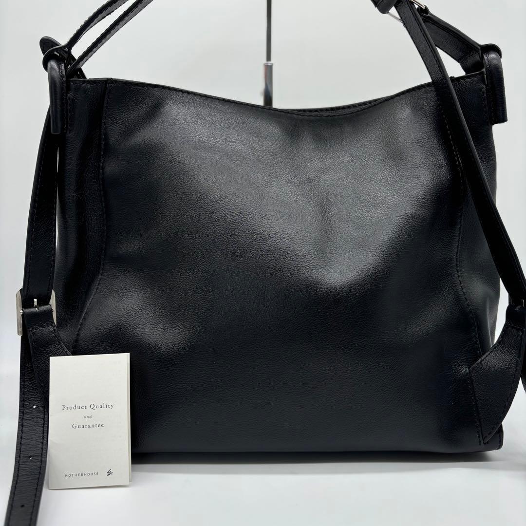 新品同様✨MOTHERHOUSE 2WAY レザー ショルダーバッグ ブラック