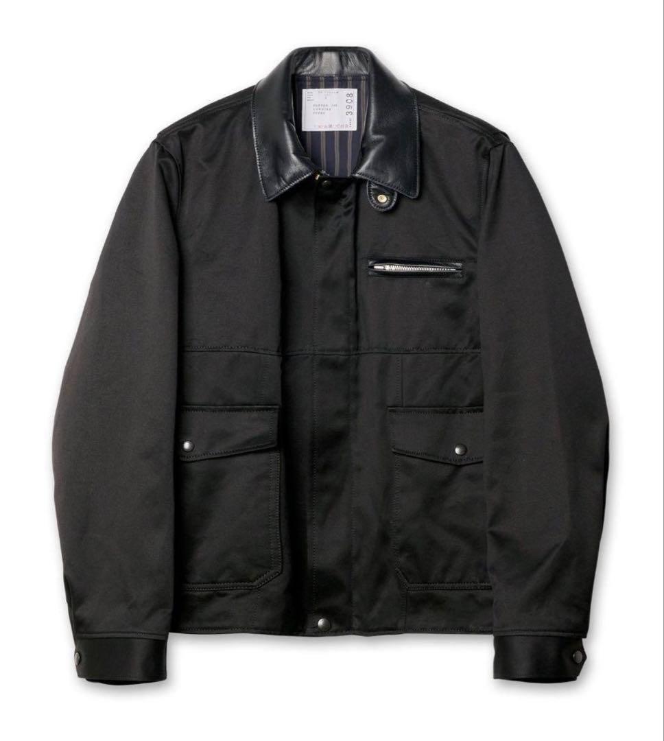 sacai Cotton Chino Blouson 26SS 襟レザー 1