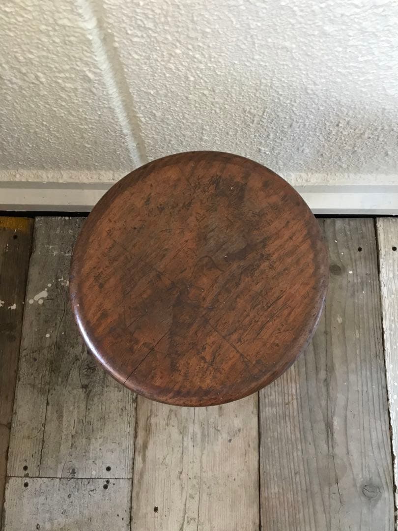 木製丸椅子スツール　アンティーク　古家具　当時物　ヴィンテージ