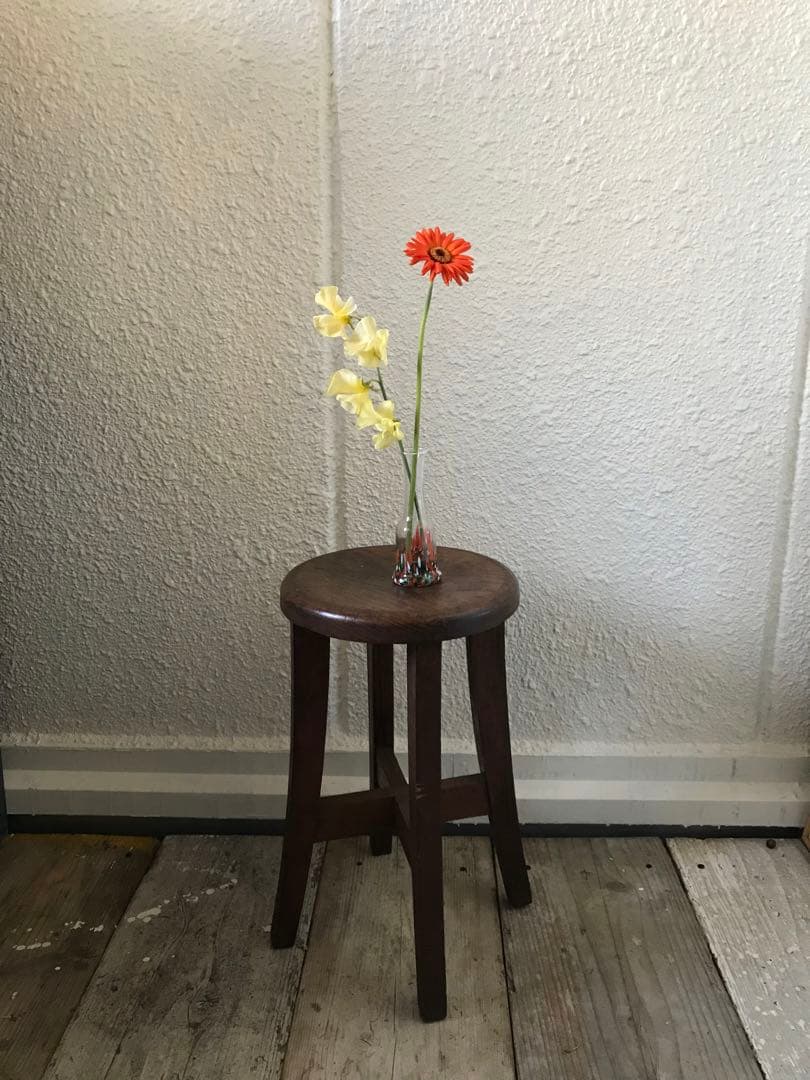 木製丸椅子スツール　アンティーク　古家具　当時物　ヴィンテージ