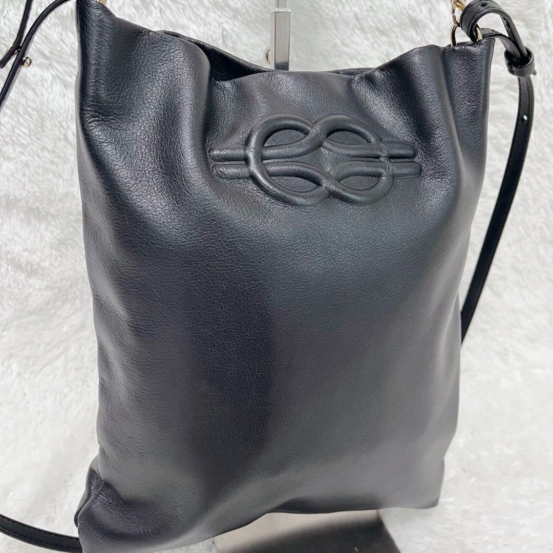 極美品　イアパピヨネ　牛革エンボス　2WAYショルダーバッグ　ゴールド金具