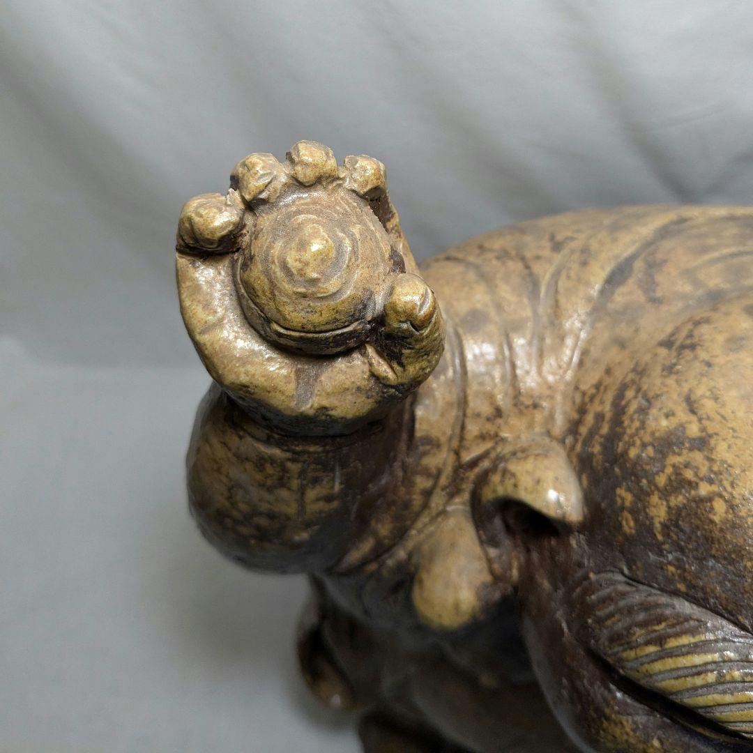 備前焼 布袋尊像 布袋様 七福神 置物 縁起物 伏香炉 インテリア 工芸品 陶像