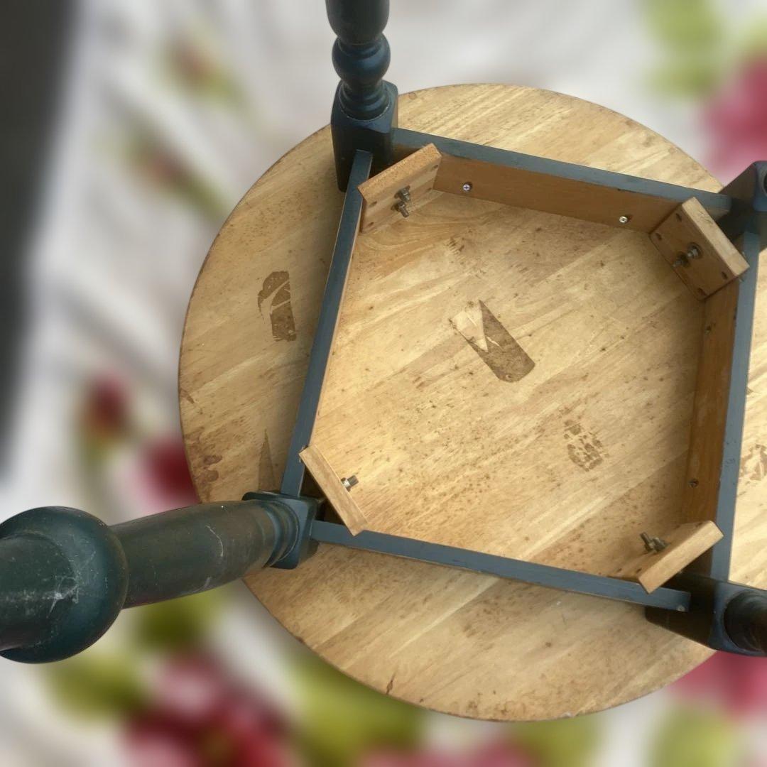 木製円形テーブル アンティーク風