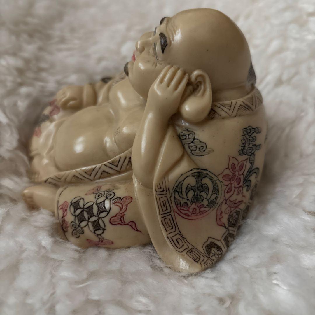 珍品 アンティーク置物 布袋様 裏絵 春画