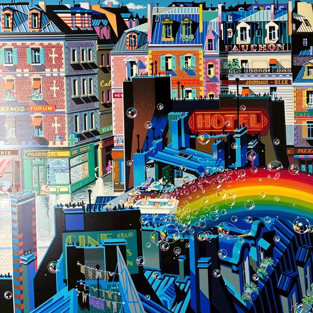 美品 ヒロ・ヤマガタ「バブル/BUBBLES」シルクスクリーン 大作 直筆サイン