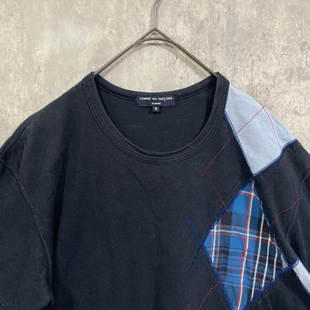 COMME des GARCONS HOMME アーガイルパッチワーク　Tシャツ