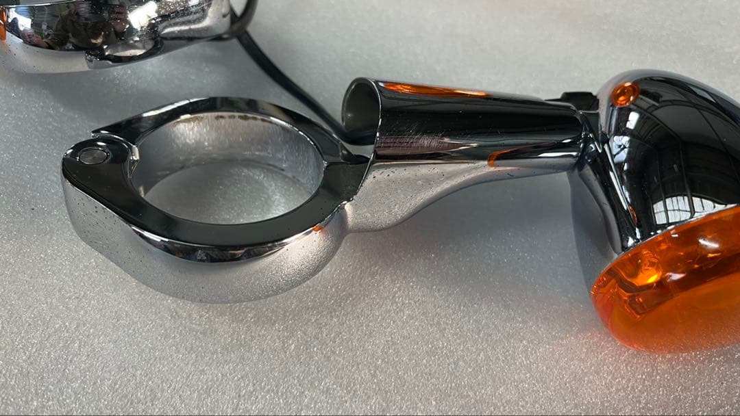 ウインカー左右 前後 ハーレー純正 フォーク移設クランプ 49mm