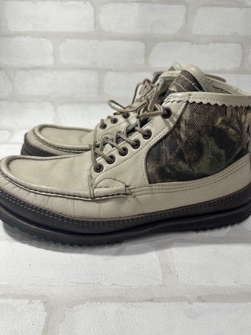 ラッセルモカシン　モカシンブーツ　珍しいリアルツリー生地とのコンビ