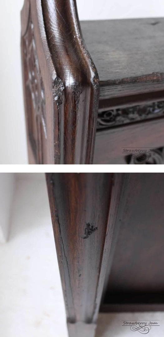 L3306-51 英国アンティーク オーク デスク ディスプレイ カウンター