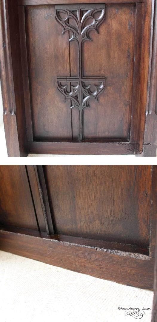 L3306-51 英国アンティーク オーク デスク ディスプレイ カウンター