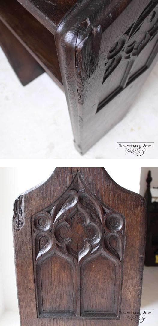 L3306-51 英国アンティーク オーク デスク ディスプレイ カウンター