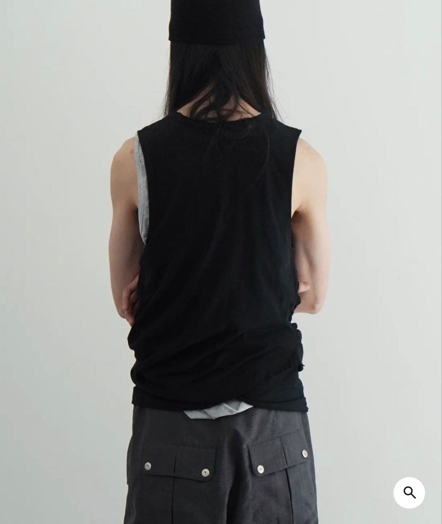 トップス Omar Afridi Draped tank top \"BLACK\"