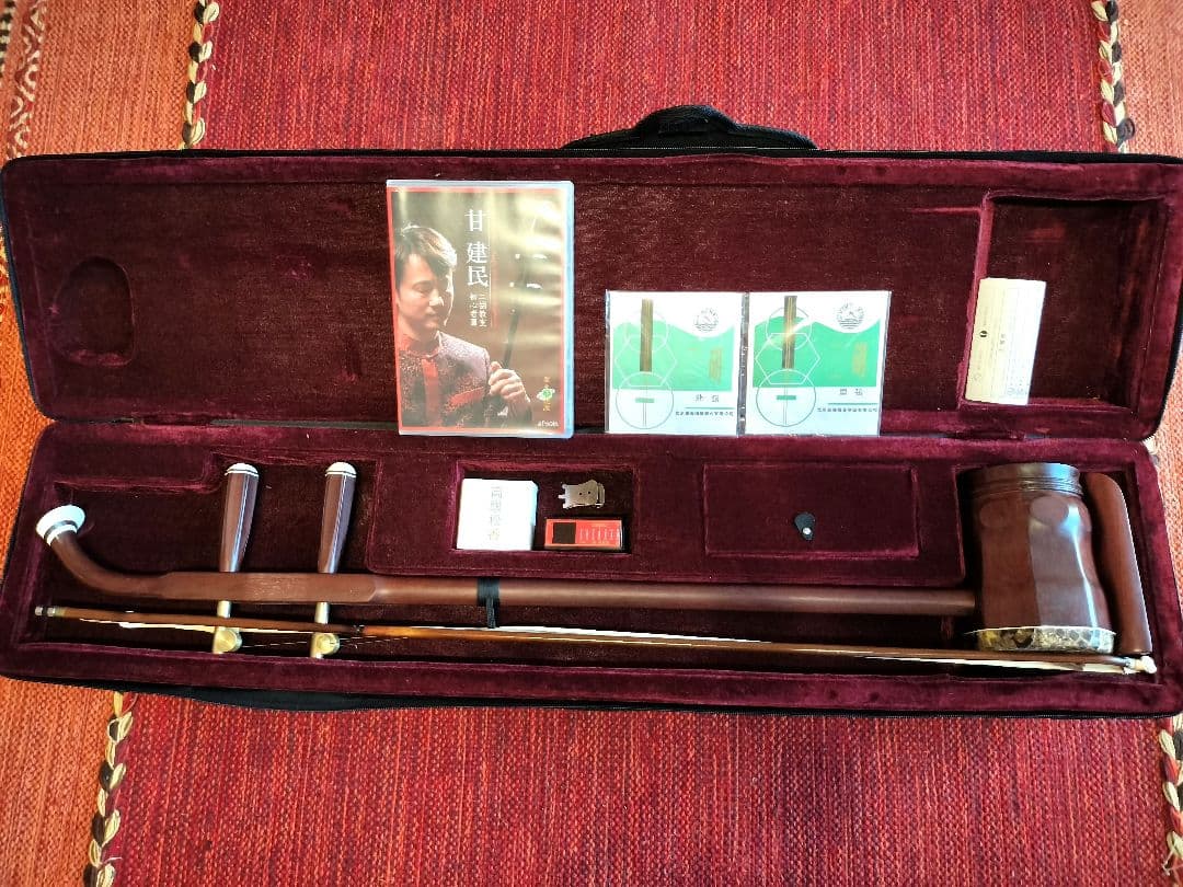 付属品充実！二胡本体と一式 ケース・教本DVD付き