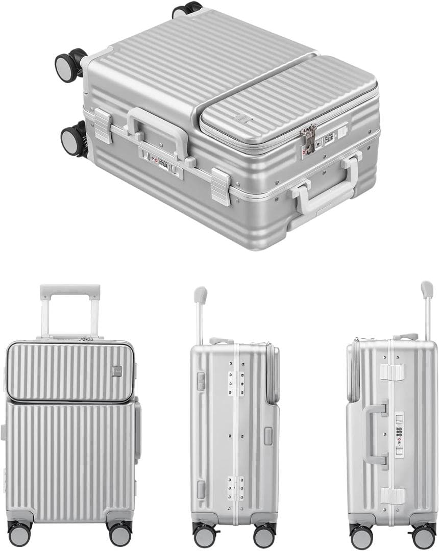 新品未使用 スーツケース 多機能フロントオープン キャリーケース42L 機内持込