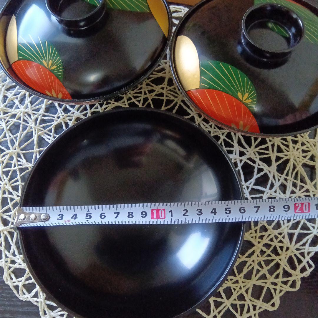 輪島塗漆器 3個セット 和風模様