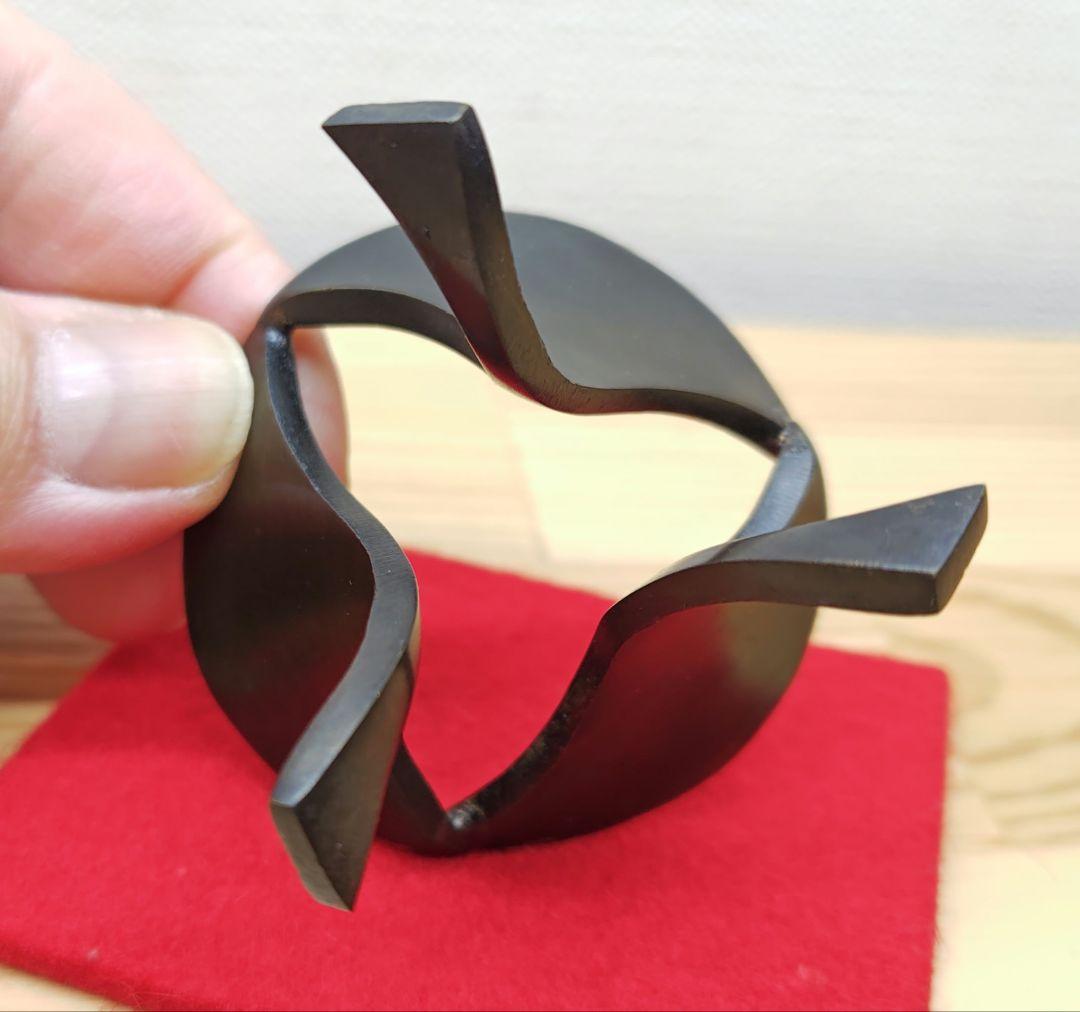 送料込【逢絢亭】茶道具 蓋置 銀杏鶴蓋置 三ツ銀杏 鉄製 一ノ瀬宗辰 共箱入り