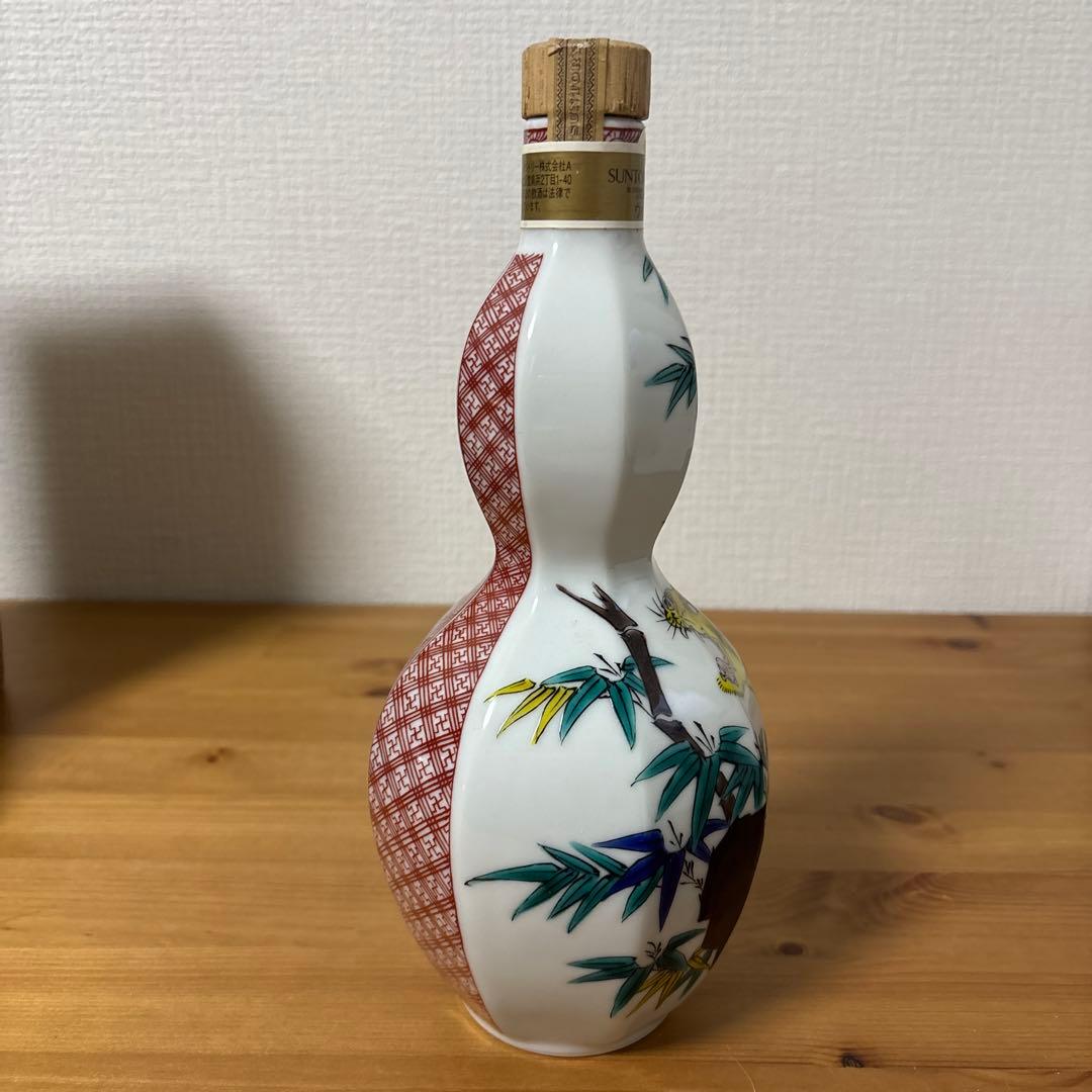 サントリースペシャルボトルコレクション 特製ウイスキー　九谷焼 虎に竹文瓢型瓶
