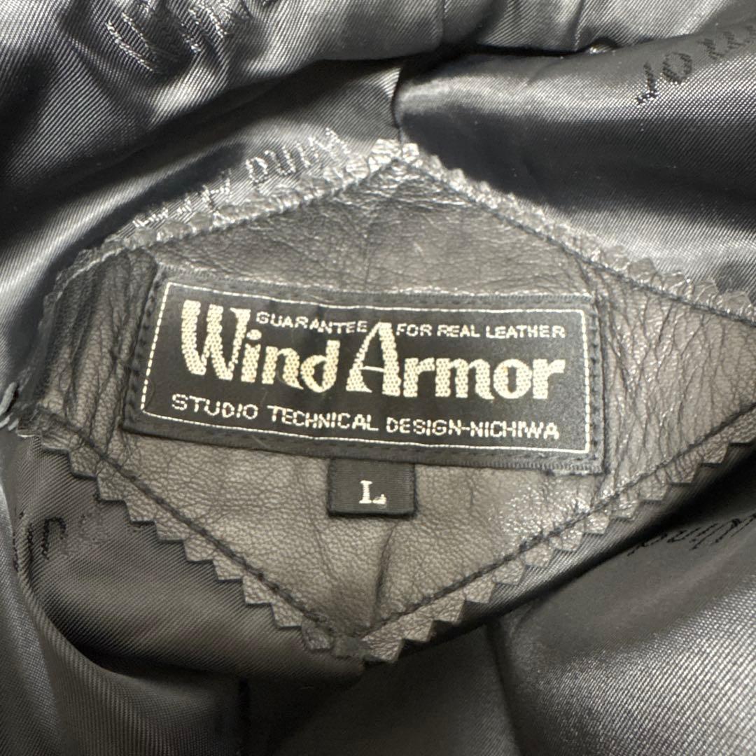 Wind Armor ラムレザー　羊革　ロングコート　ジャケット　ブラック　L