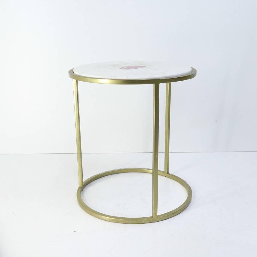 3個中の2 KARE カレ リンボ サイドテーブル 中 大理石トップ 瑪瑙入り