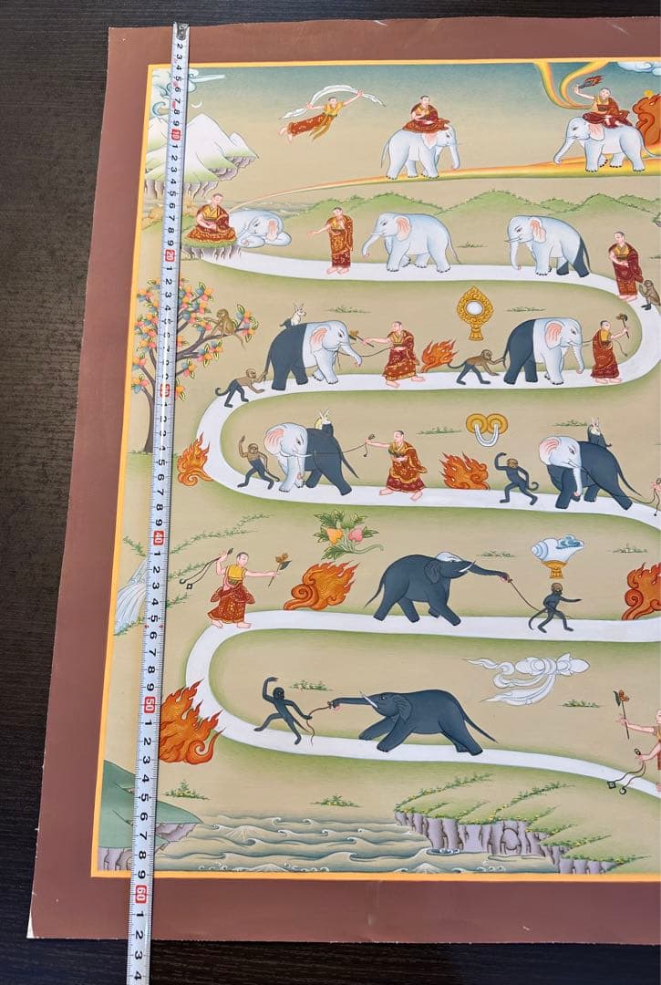 チベット手描き　ニルヴァーナ涅槃への道