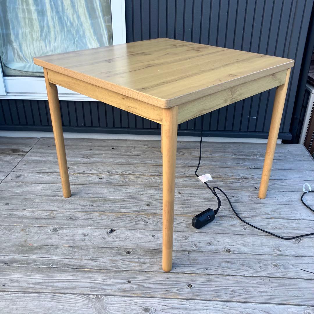 ニトリ 木製 ダイニングコタツテーブル デスクこたつ こたつ布団セット レトロ