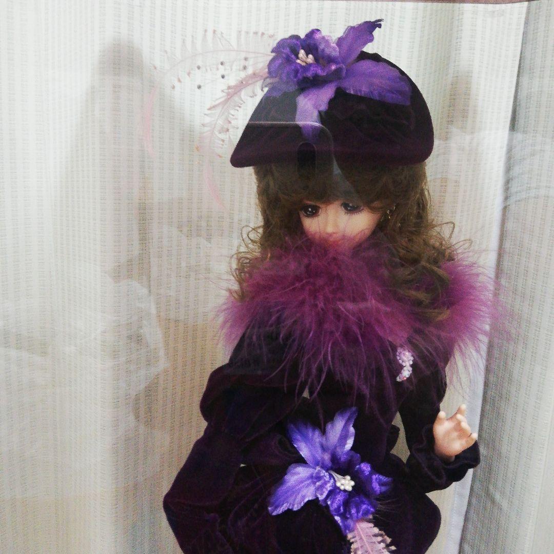 海外コレクター向き７３センチ昭和レトロ人形飾透明樹脂ケース付き当時物保管品