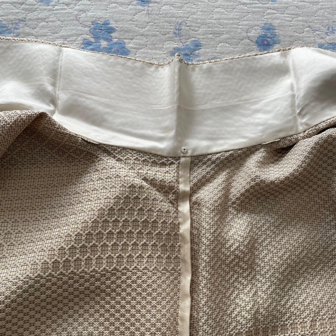 単衣小紋着物　ベージュ系　地織色々