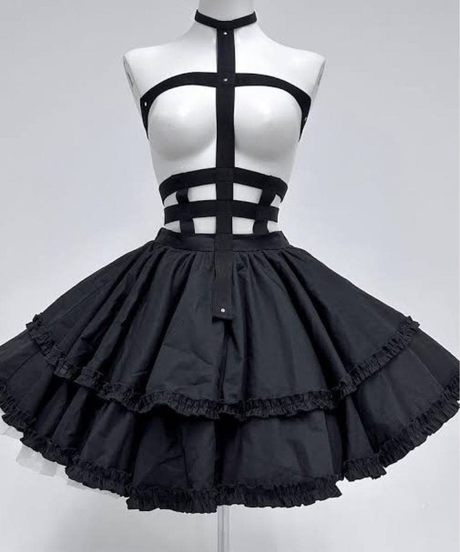 【試着のみ】HIDOLATRAL THEODOL クロスハーネススカート