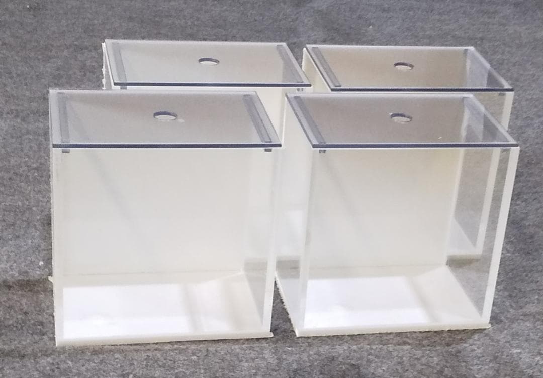 （四台セット出品）小型アクリル水槽 白色　5×5ｍｍ（150×100×150）