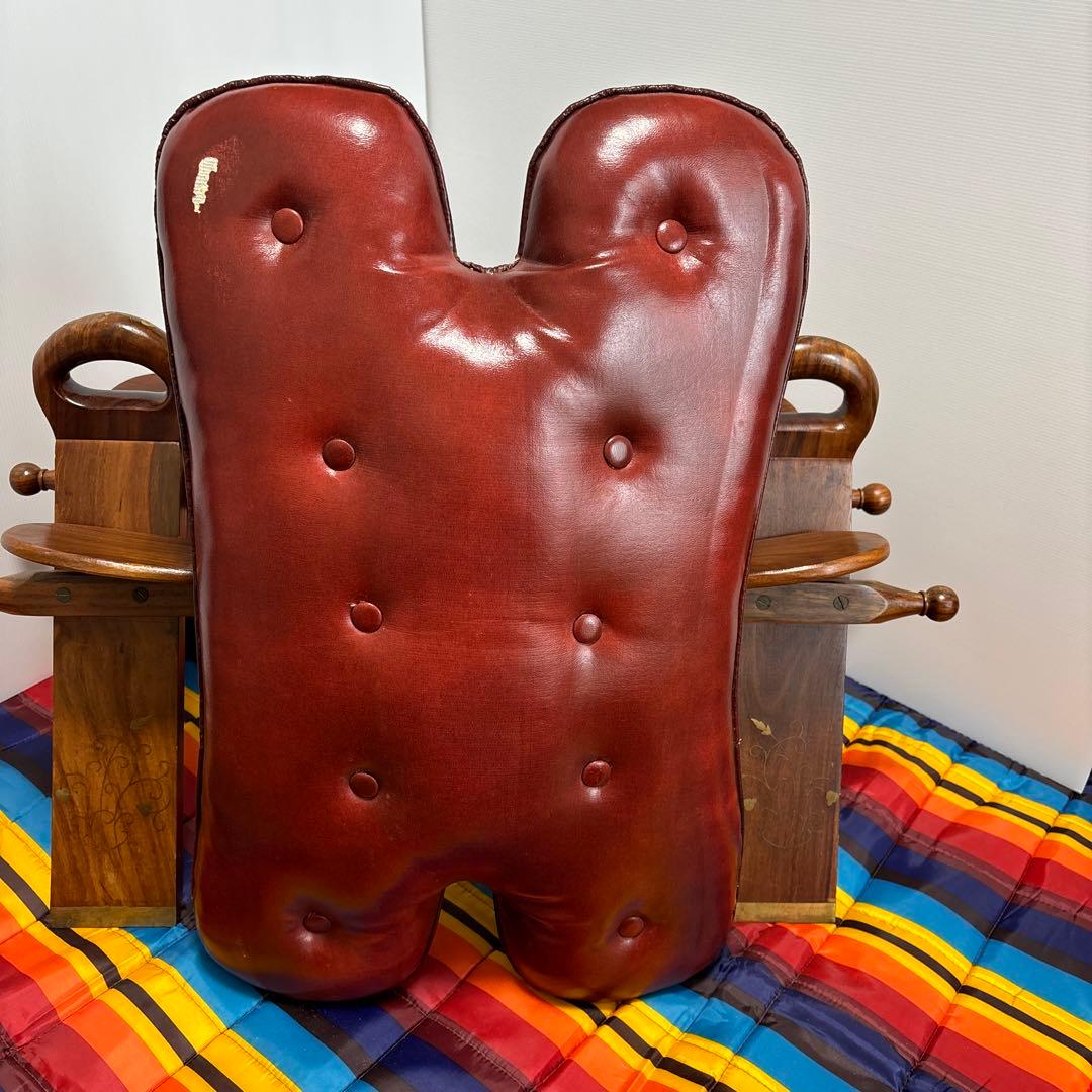 ラクダスツール　オットマン　チェア　真鍮象嵌　鞍型　ビンテージ