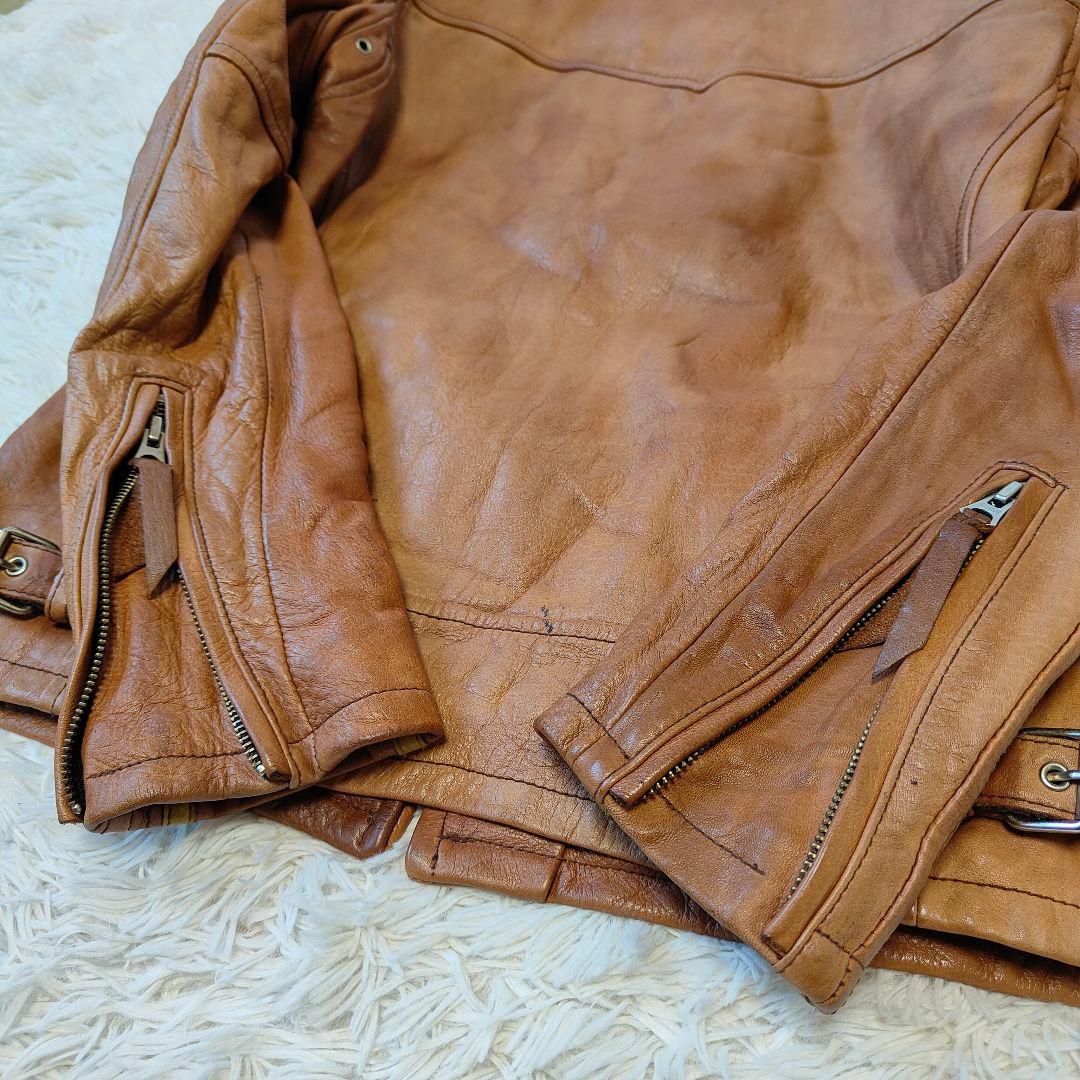 レア品　ショット　シングルライダース 星 スターブラウン サイズ M