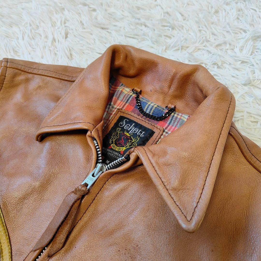 レア品　ショット　シングルライダース 星 スターブラウン サイズ M