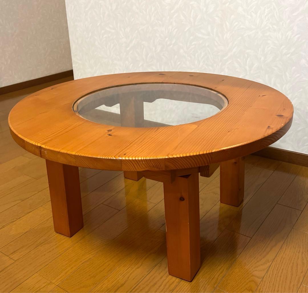 nn 小泉産業株式会社 コイズミ 木製 テーブル ガラス ミドルテーブル