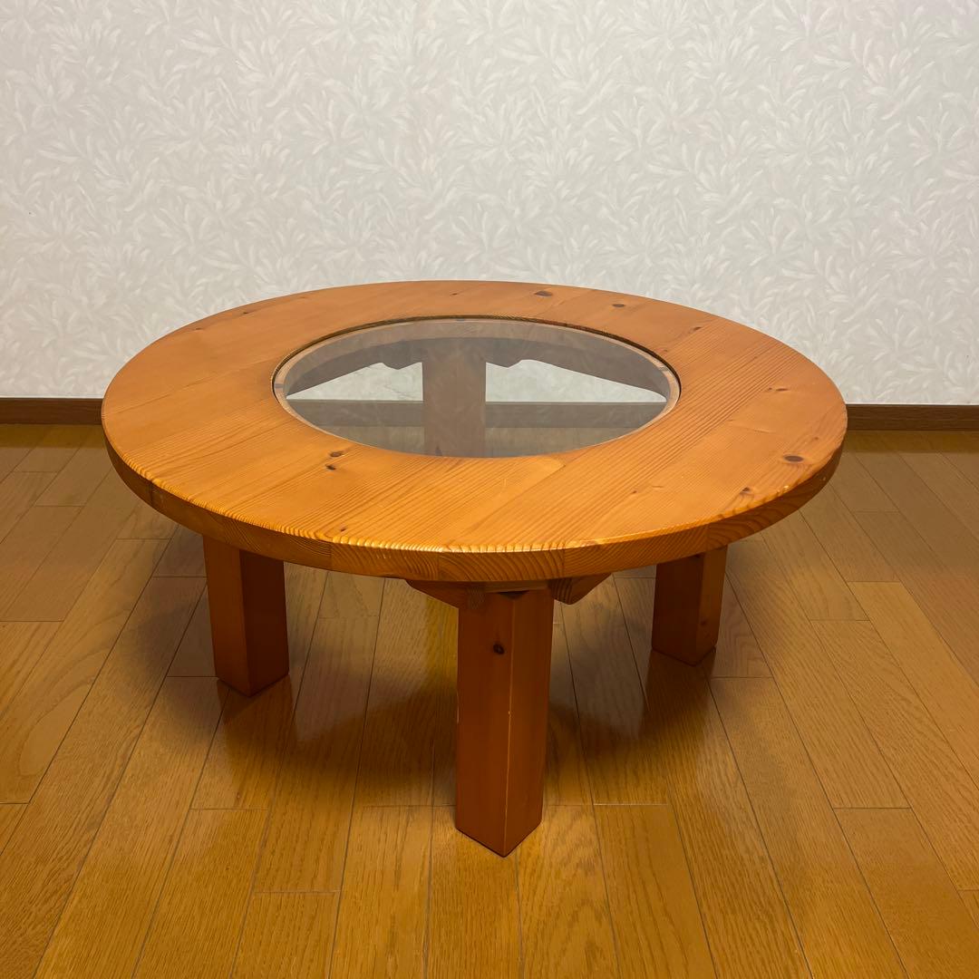 nn 小泉産業株式会社 コイズミ 木製 テーブル ガラス ミドルテーブル