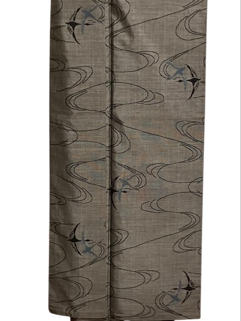 本場大島紬 経緯絣 9マルキ 小紋 飛翔鶴 イ6460