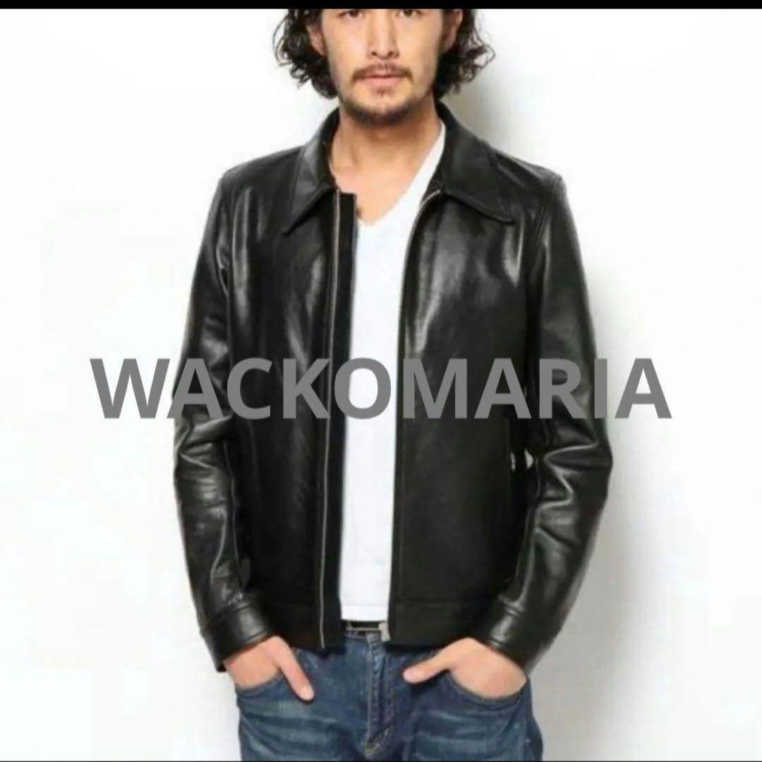 【極美品】ワコマリア　レザージャケット　本革　ブラック　黒　M 日本製