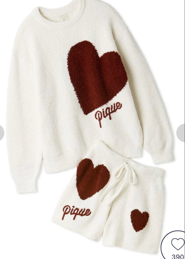 gelato pique ハートスウェット&ショートパンツセット