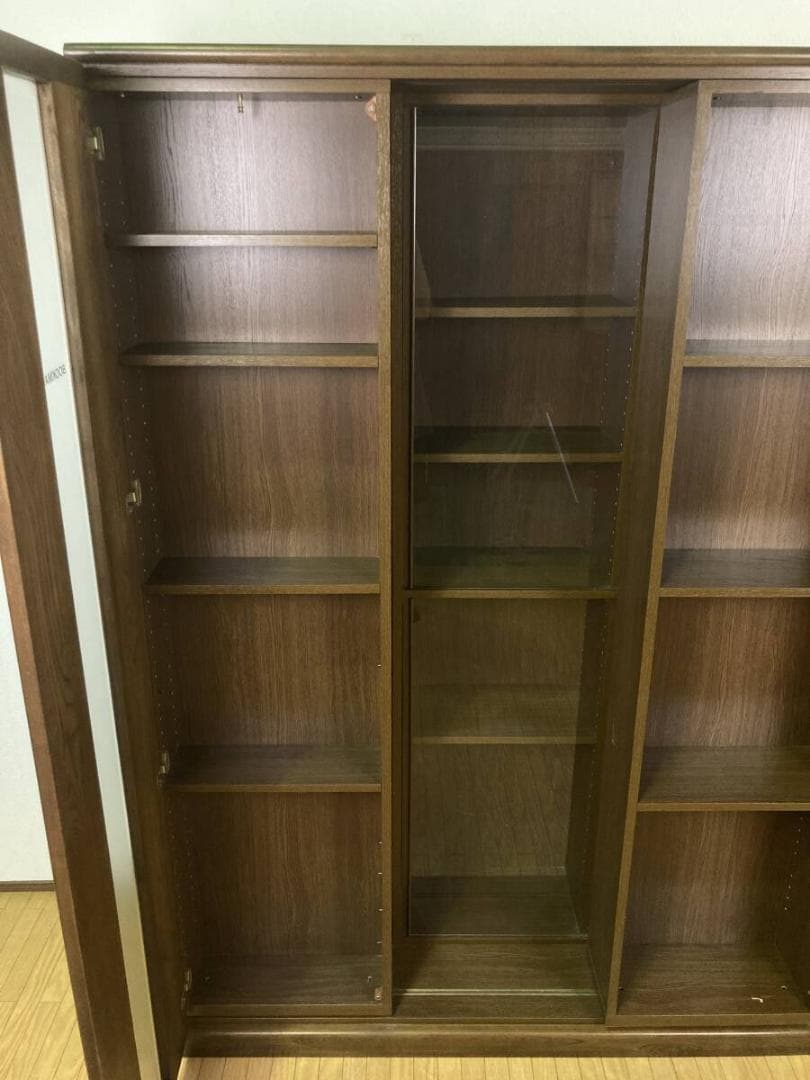 超大型 大容量 スライド式 本棚 飾り棚 キャビネット サイドボード ガラス扉